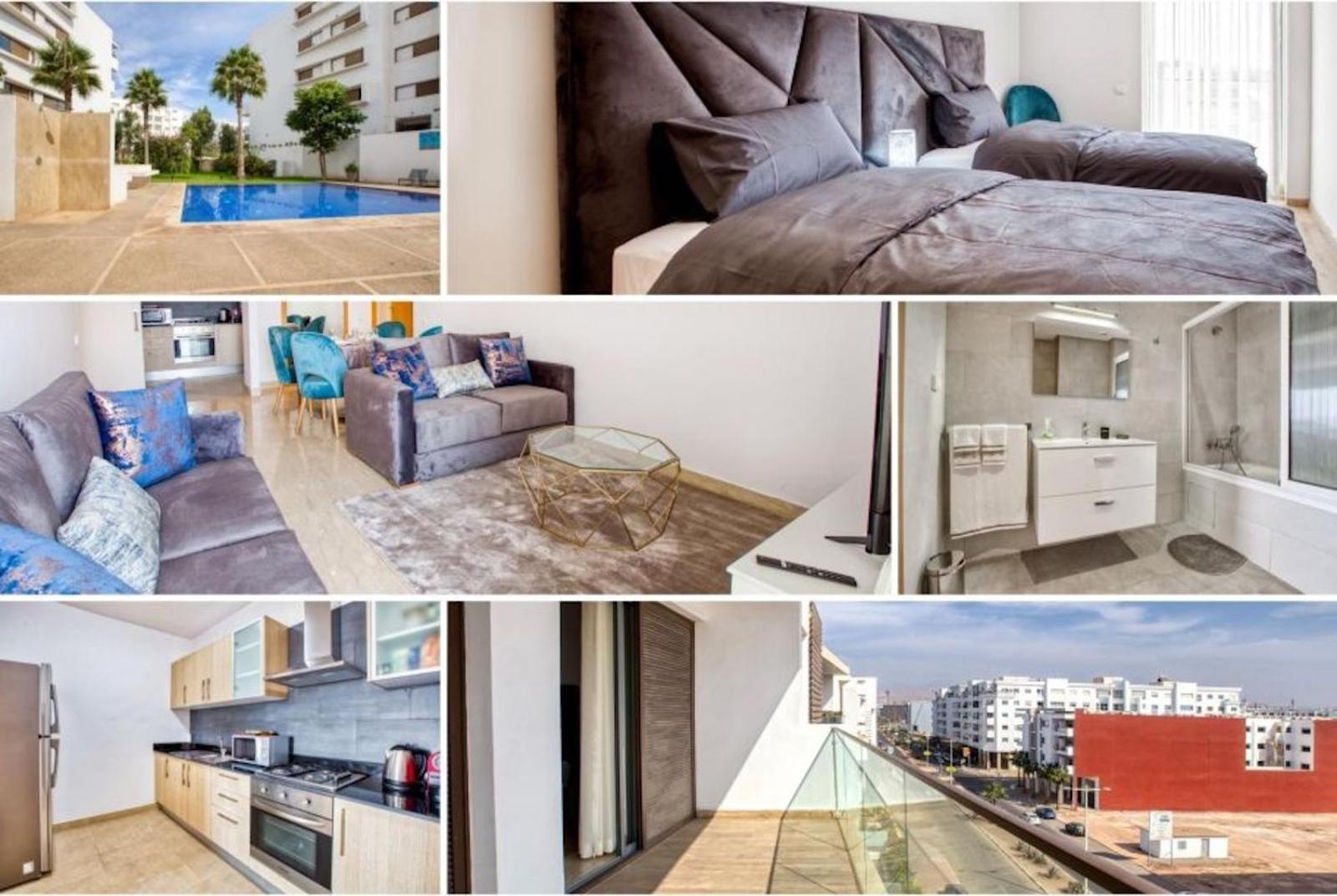 Luxury Apartment 100Sqm With Pool Near Beach Wifi Unlimited With Optical Fiber Агадир Экстерьер фото